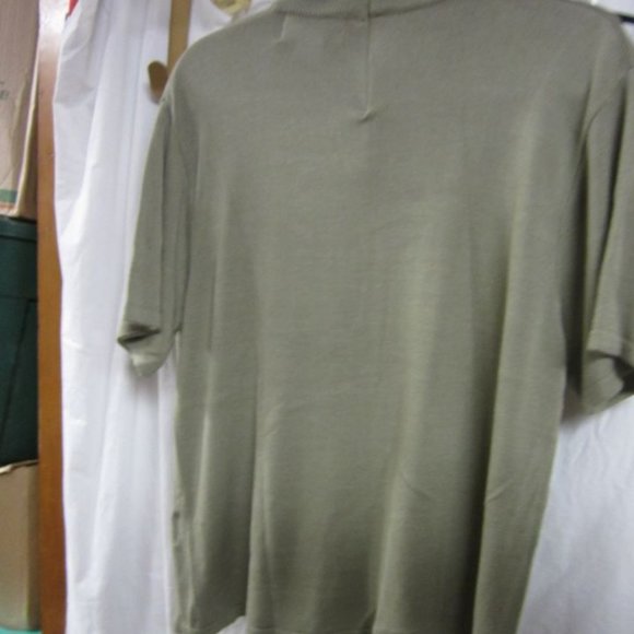 VTG LESLIE FAY HABERDASHERY, SHORT SLEEVED SWEATER, SAGE GREEN, XL, SOFT MATERIA - Picture 6 of 6